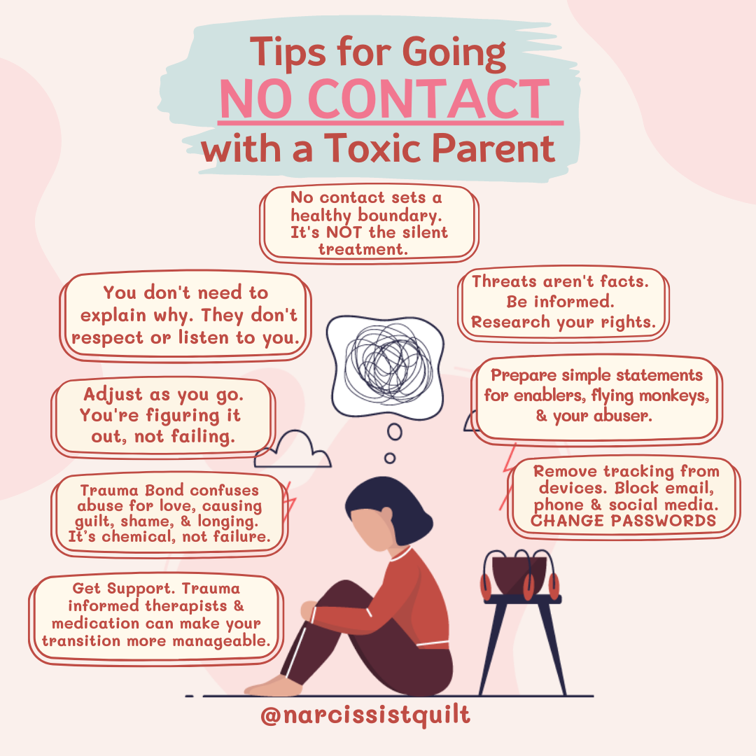 Tips for Going “No Contact” with a Toxic Parent Tips fdr Going no contact